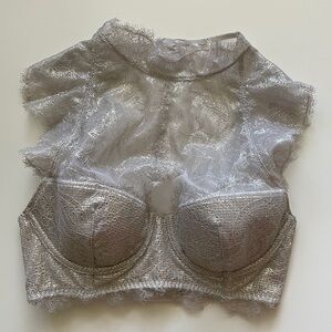 Victoria's Secret Dream Angels High Neck Metallic Gold Bra